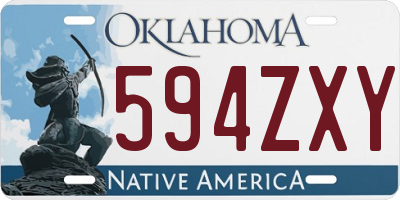 OK license plate 594ZXY