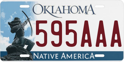 OK license plate 595AAA