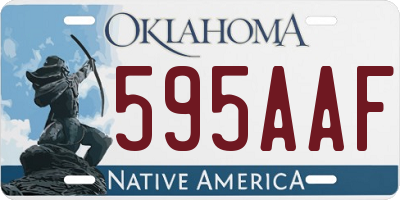 OK license plate 595AAF