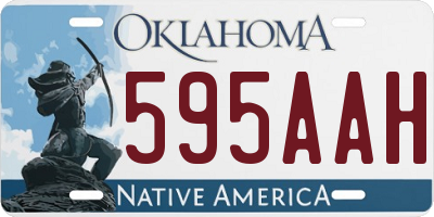 OK license plate 595AAH