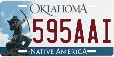 OK license plate 595AAI