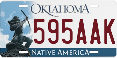 OK license plate 595AAK