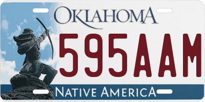 OK license plate 595AAM