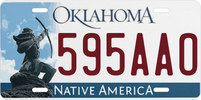OK license plate 595AAO