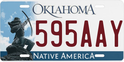 OK license plate 595AAY