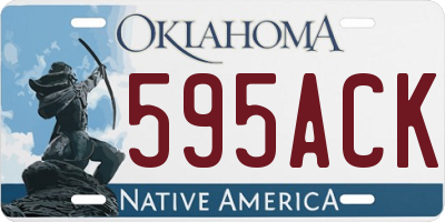 OK license plate 595ACK