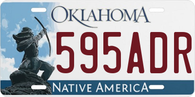OK license plate 595ADR