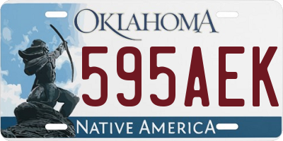 OK license plate 595AEK