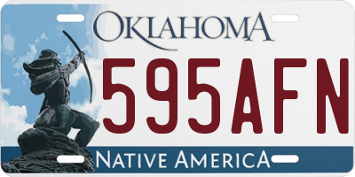 OK license plate 595AFN