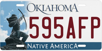 OK license plate 595AFP