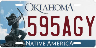 OK license plate 595AGY