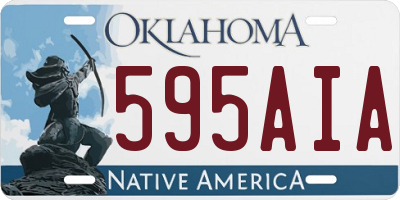 OK license plate 595AIA