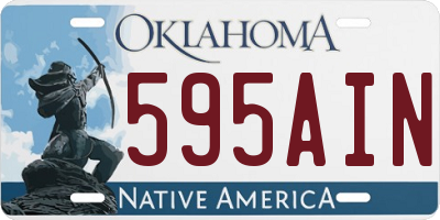 OK license plate 595AIN