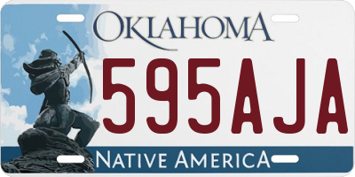 OK license plate 595AJA