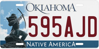 OK license plate 595AJD