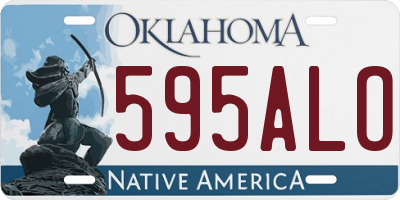 OK license plate 595ALO