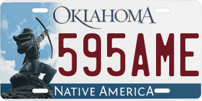 OK license plate 595AME