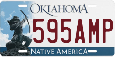 OK license plate 595AMP