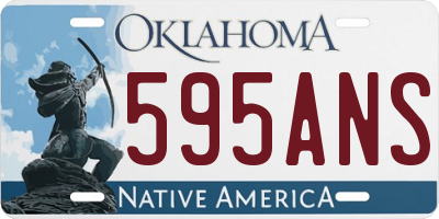 OK license plate 595ANS