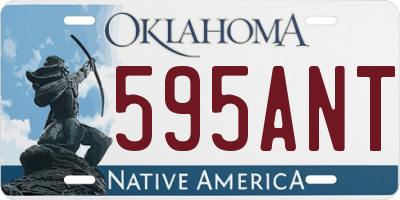 OK license plate 595ANT