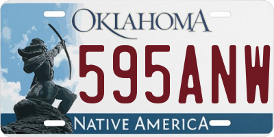 OK license plate 595ANW