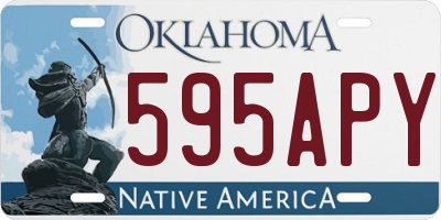 OK license plate 595APY