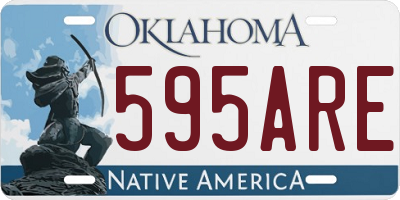 OK license plate 595ARE