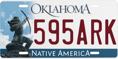 OK license plate 595ARK