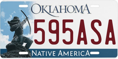 OK license plate 595ASA