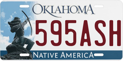 OK license plate 595ASH
