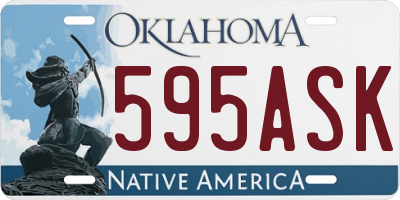 OK license plate 595ASK