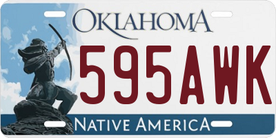 OK license plate 595AWK