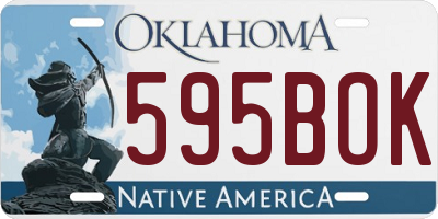 OK license plate 595BOK