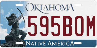 OK license plate 595BOM