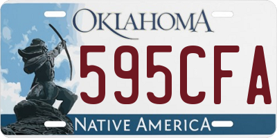 OK license plate 595CFA