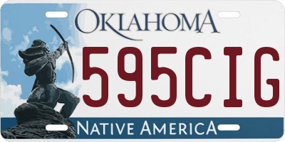 OK license plate 595CIG