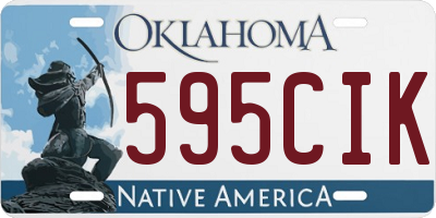 OK license plate 595CIK