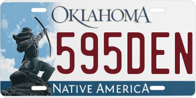 OK license plate 595DEN