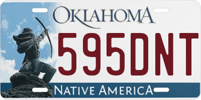 OK license plate 595DNT