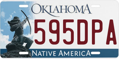 OK license plate 595DPA