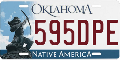 OK license plate 595DPE