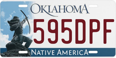 OK license plate 595DPF