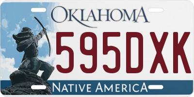 OK license plate 595DXK