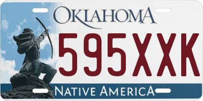 OK license plate 595XXK