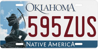 OK license plate 595ZUS