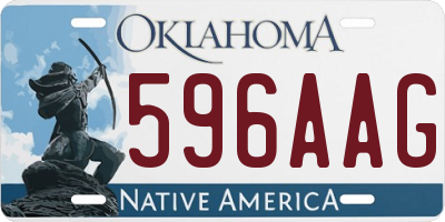 OK license plate 596AAG