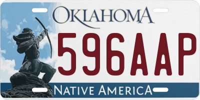 OK license plate 596AAP