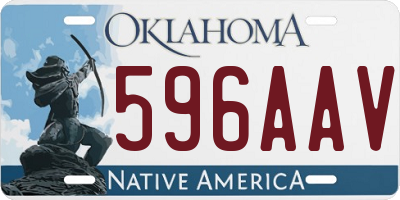 OK license plate 596AAV
