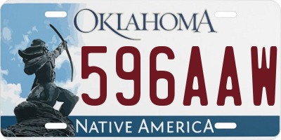 OK license plate 596AAW