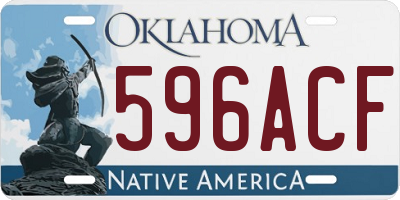 OK license plate 596ACF